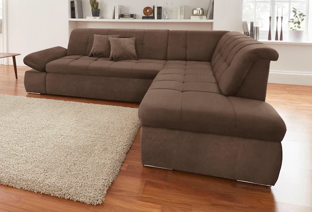 DOMO collection Ecksofa "NMoric incl. Zierkissen B/T/H: 273/216/80 cm L-For günstig online kaufen