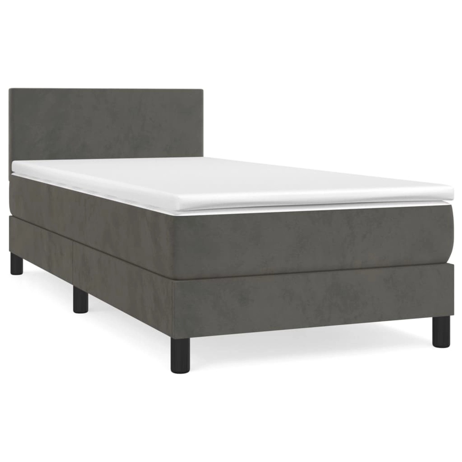 Vidaxl Boxspringbett Mit Matratze Dunkelgrau 80x200 Cm Samt günstig online kaufen