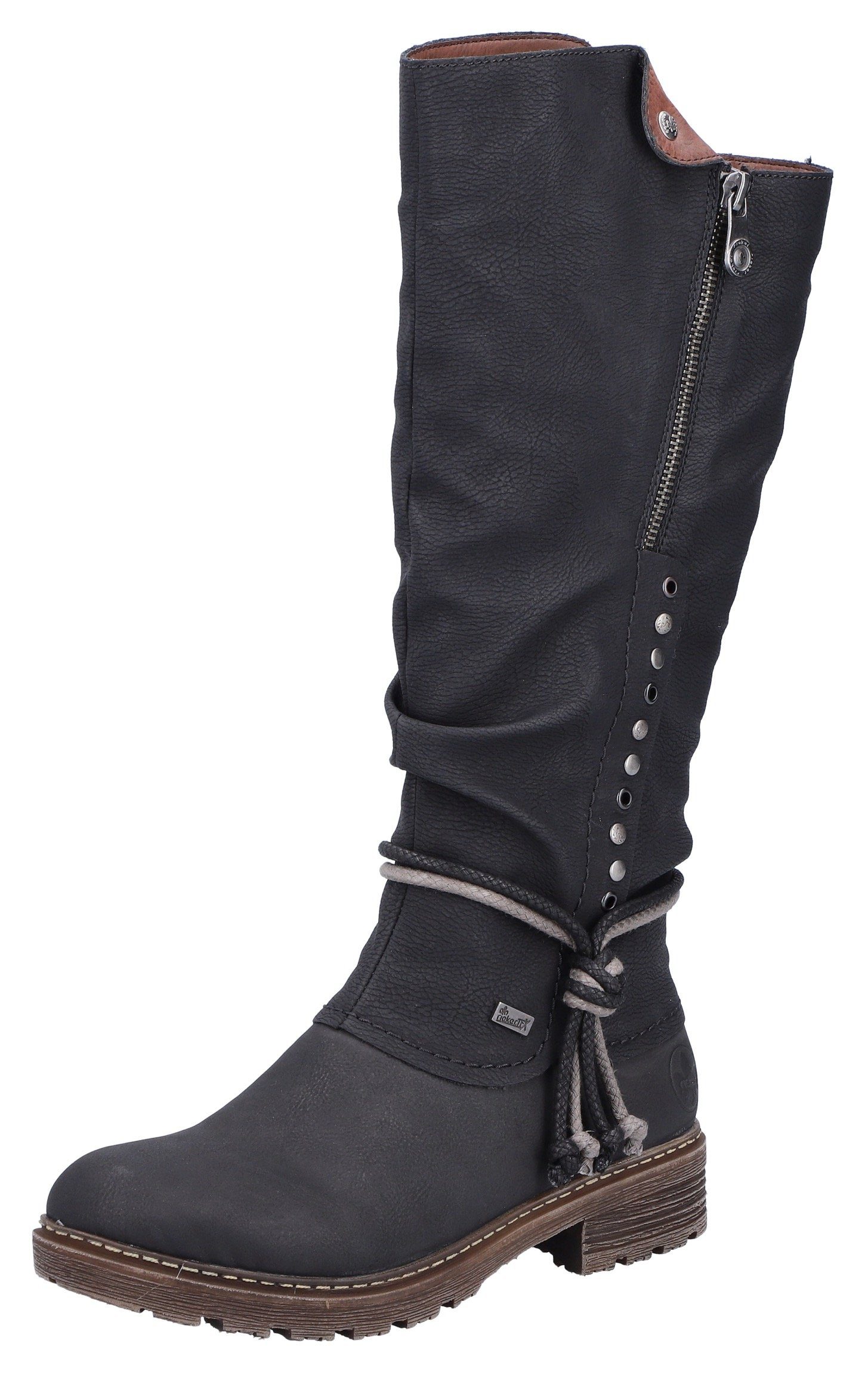 Rieker Winterstiefel, Langschaftstiefel, Blockabsatz, TEX-Membran, Nieten günstig online kaufen
