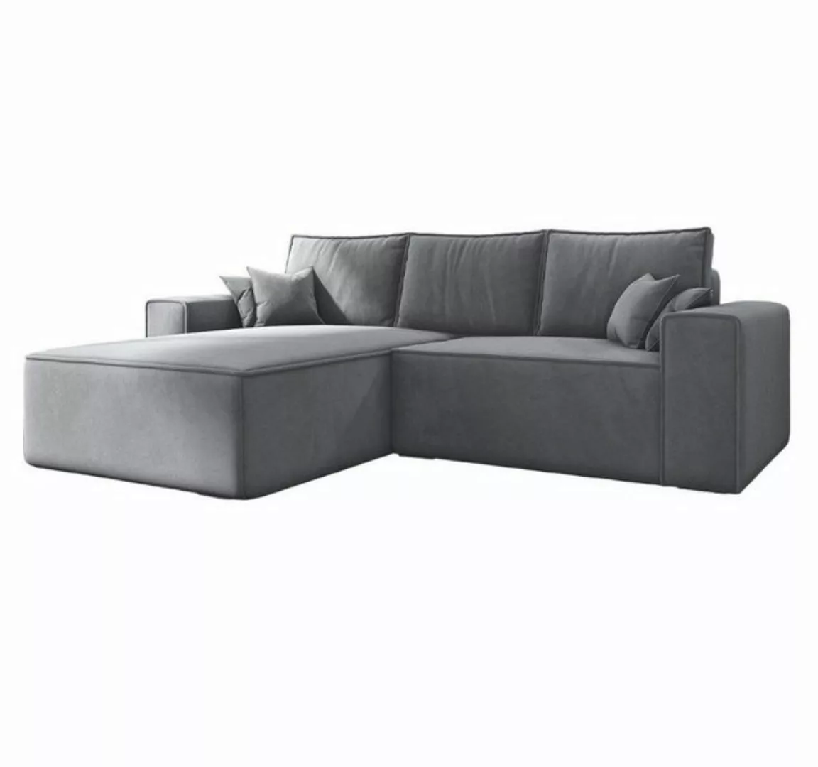 MOEBLO Ecksofa ERNO II, Ecksofa aus Samststoff, Couch für Wohnzimmer, Schla günstig online kaufen