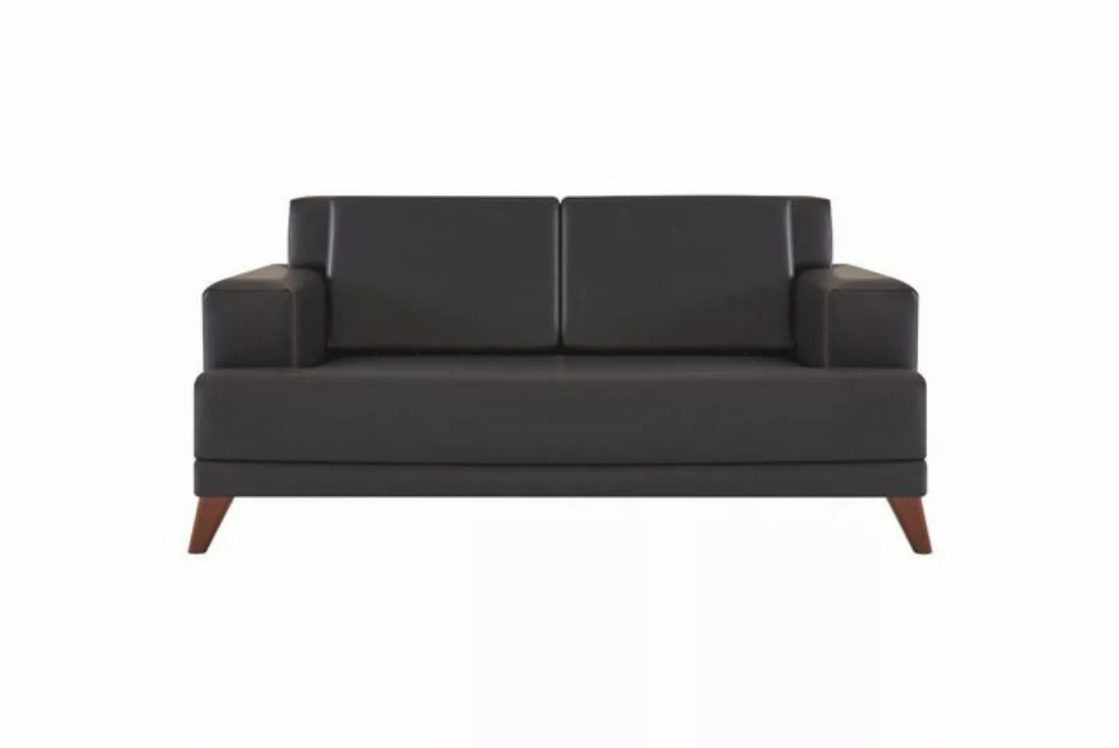 JVmoebel 2-Sitzer Couch Leder 2-Sitzer Sofa Schwarz Einfarbig Modern Design günstig online kaufen