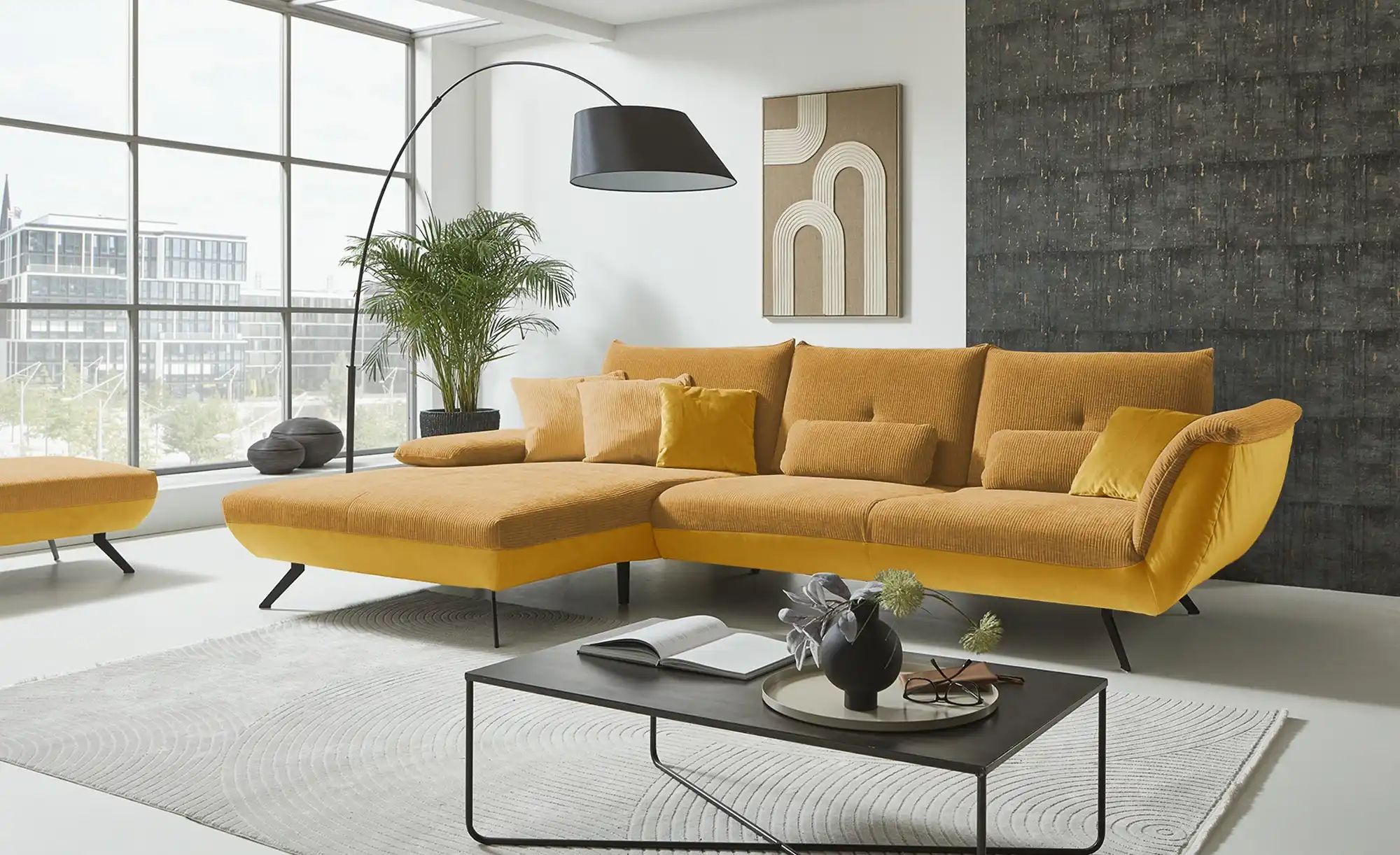 Ecksofa  Celine ¦ gelb ¦ Maße (cm): B: 316 H: 90 T: 190 Polstermöbel > Sofa günstig online kaufen