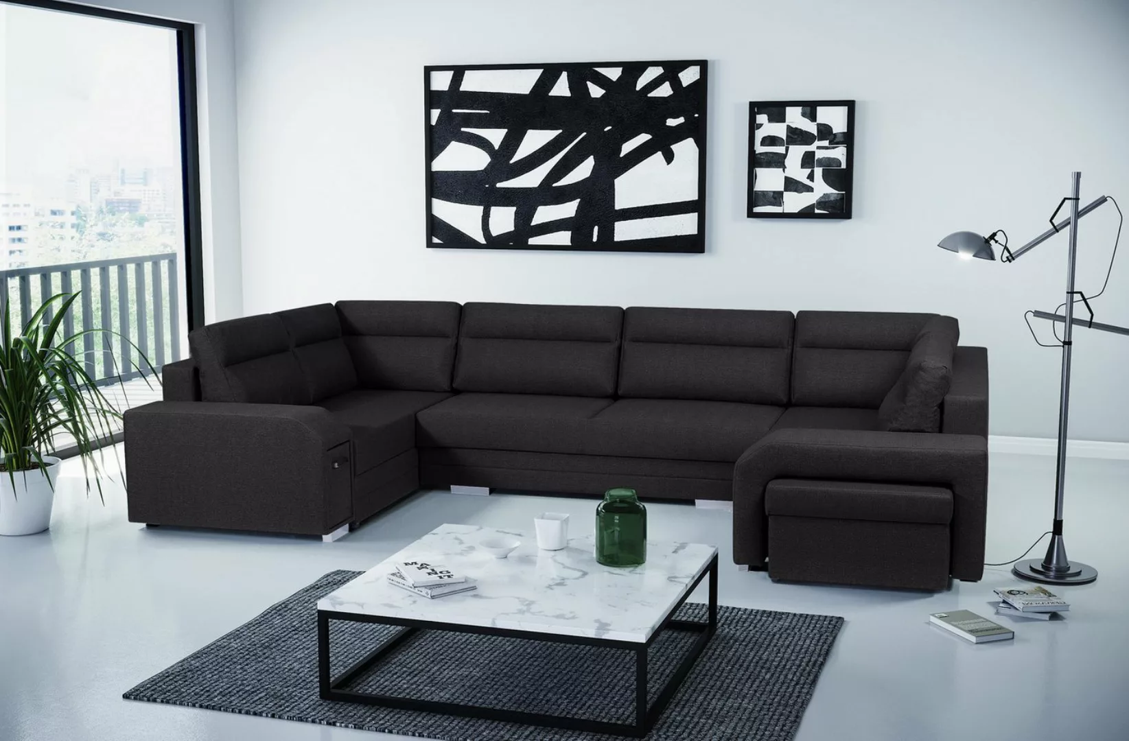 ALTDECOR Wohnlandschaft ALVA, Couch mit Schlaffunktion, Wohnzimmer - Wohnla günstig online kaufen