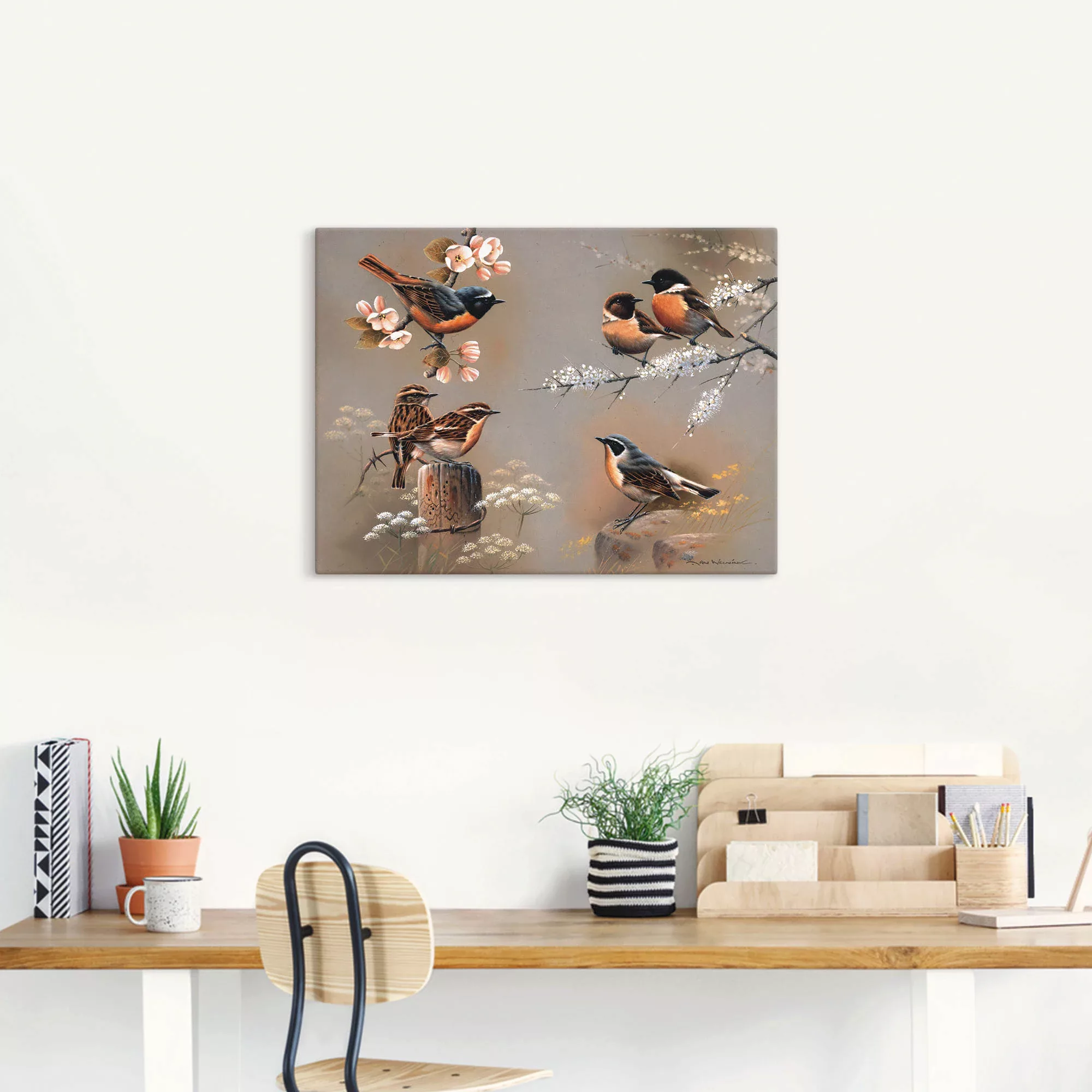 Artland Wandbild "Vogel Komposition", Vögel, (1 St.), als Leinwandbild, Pos günstig online kaufen