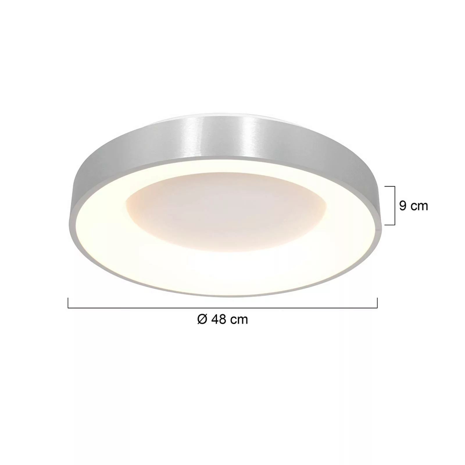 LED-Deckenleuchte Ringlede 2.700 K Ø 48 cm silber günstig online kaufen