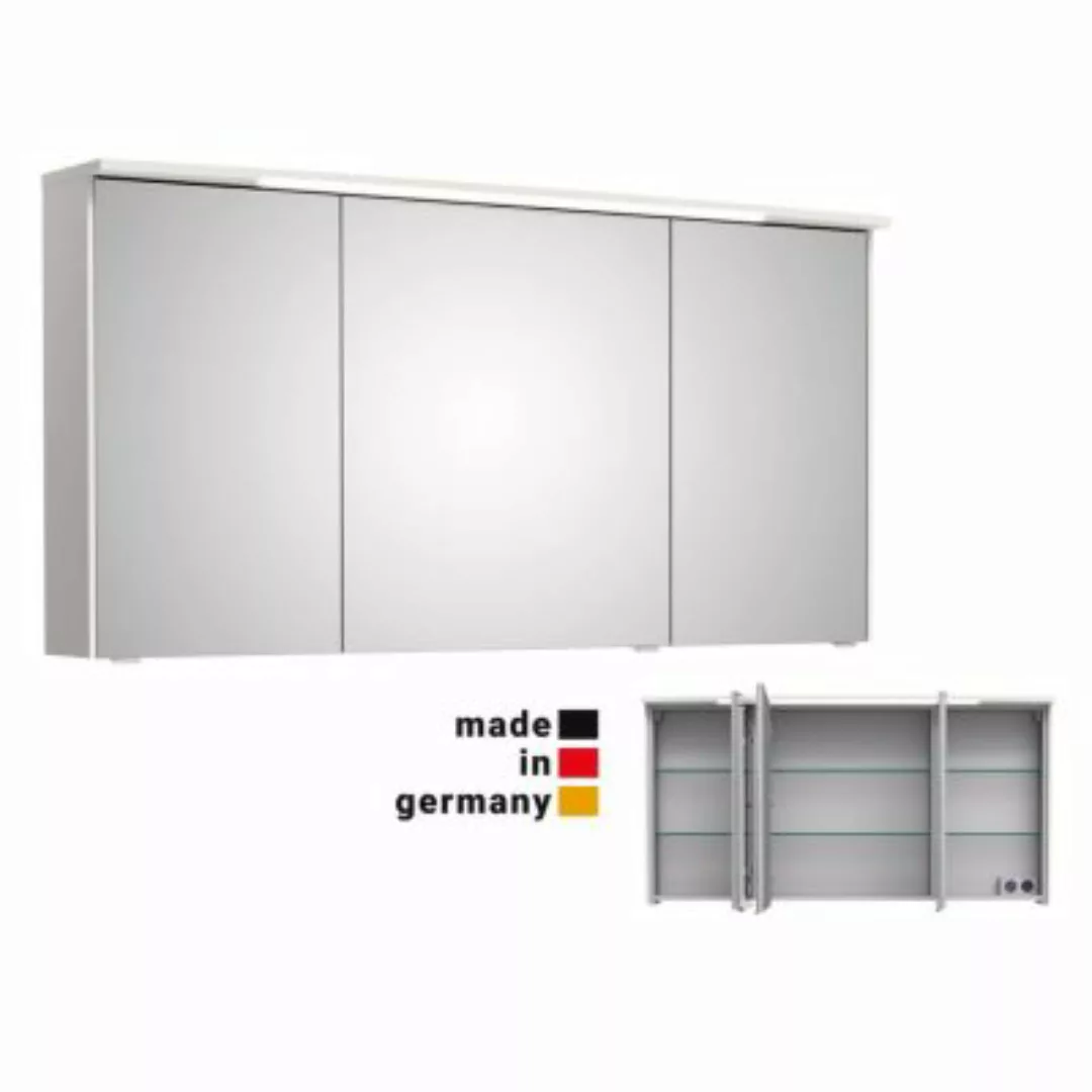 Lomadox Spiegelschrank Badezimmer SEVILLA-66  in weiß Glanz mit inkl. LED B günstig online kaufen