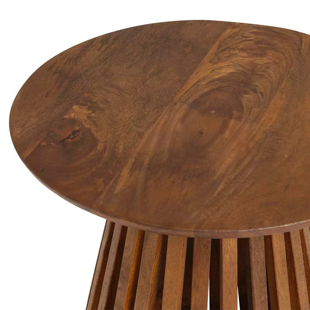 Holztischmassiv Retro aus Mangobaum Massivholz Cognac Braun günstig online kaufen