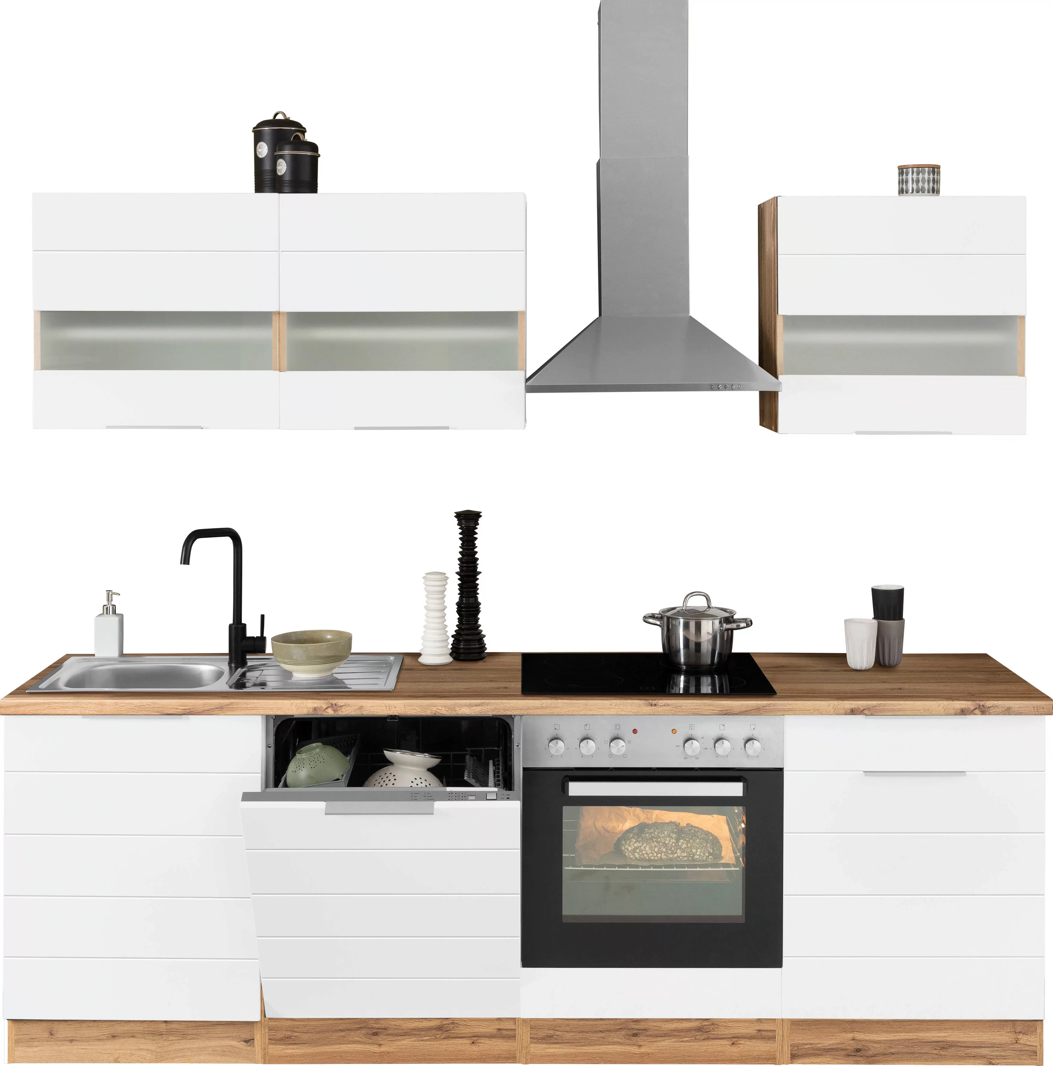 Kochstation Küche "KS-Luhe", 240 cm breit, wahlweise mit oder ohne E-Geräte günstig online kaufen