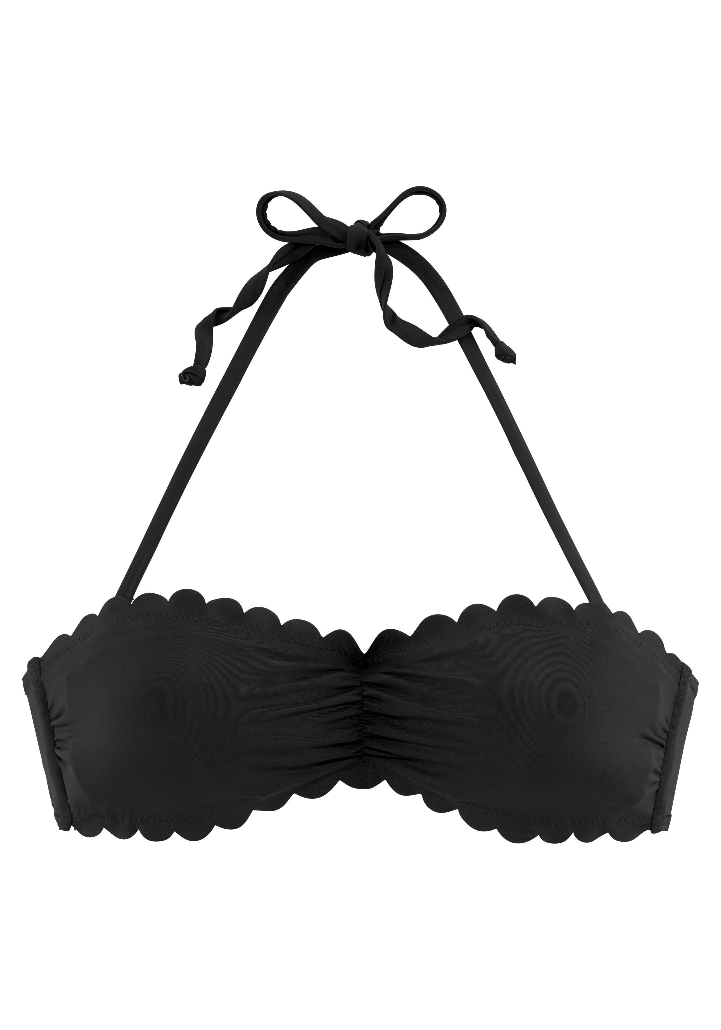 LASCANA Bandeau-Bikini-Top "Scallop", mit gelaserter Wellenkante günstig online kaufen