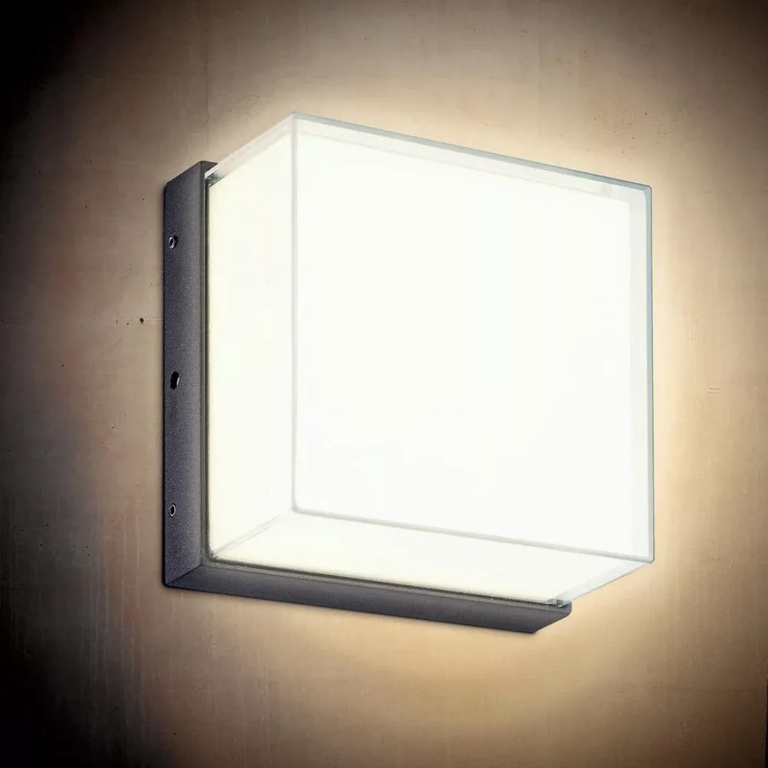 LED Wand- und Deckenleuchte Quadrula in Schwarz und Transparent 10W 630lm I günstig online kaufen