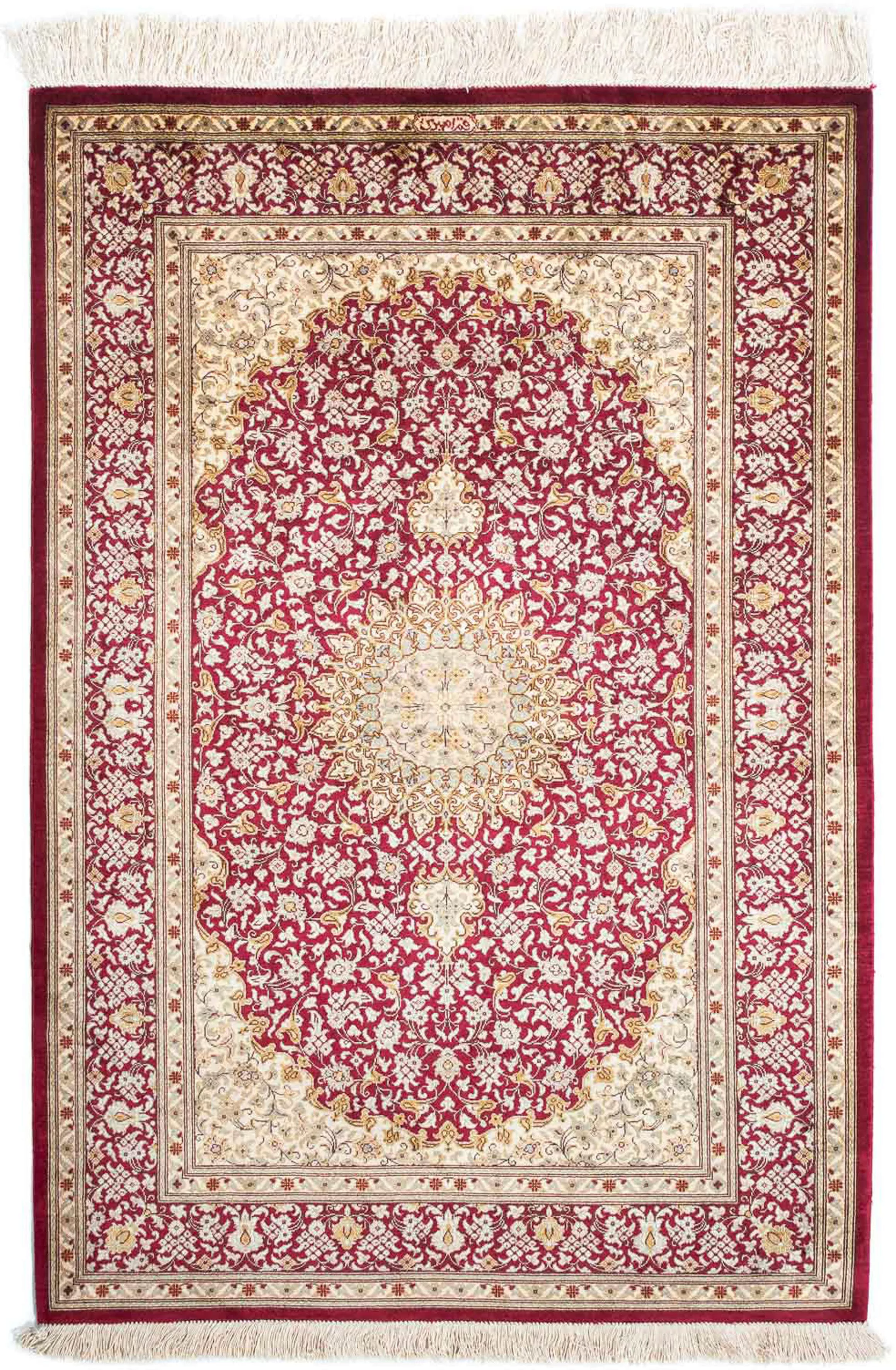 morgenland Orientteppich »Hereke - 122 x 76 cm - dunkelrot«, rechteckig, Wo günstig online kaufen