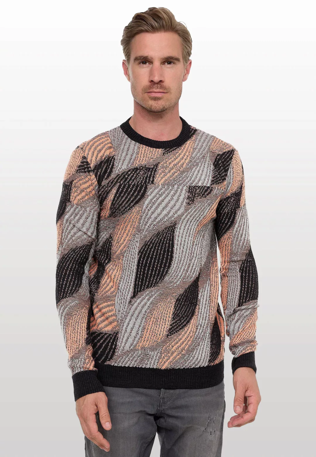 Rusty Neal Strickpullover, im angesagten Wellen-Design günstig online kaufen