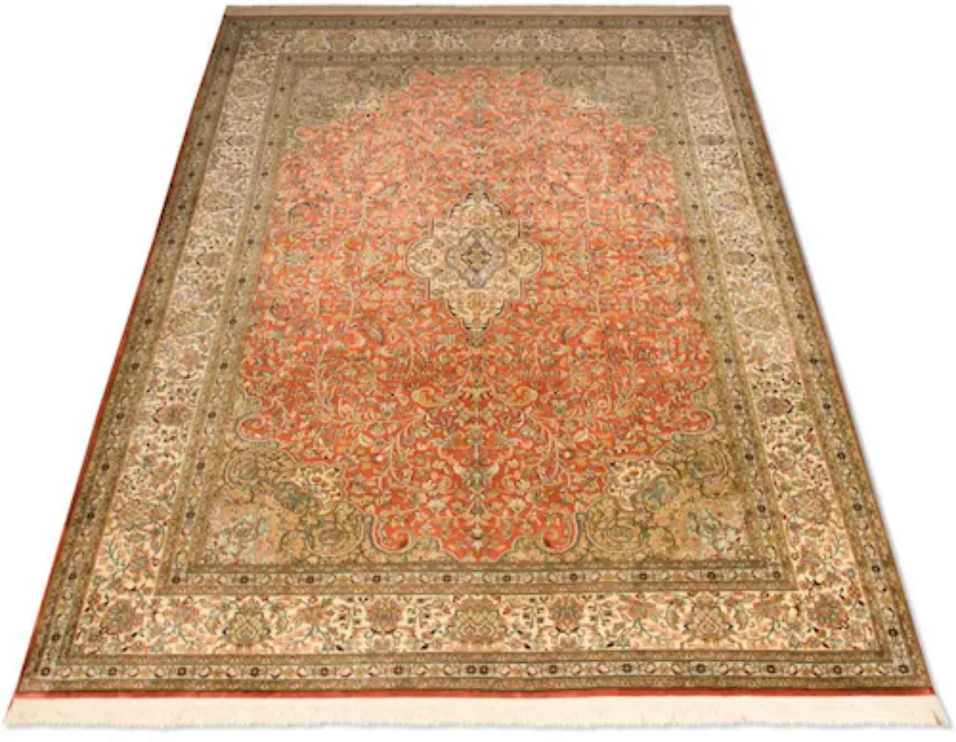 morgenland Teppich »Kaschmir Seide Teppich handgeknüpft«, rechteckig günstig online kaufen