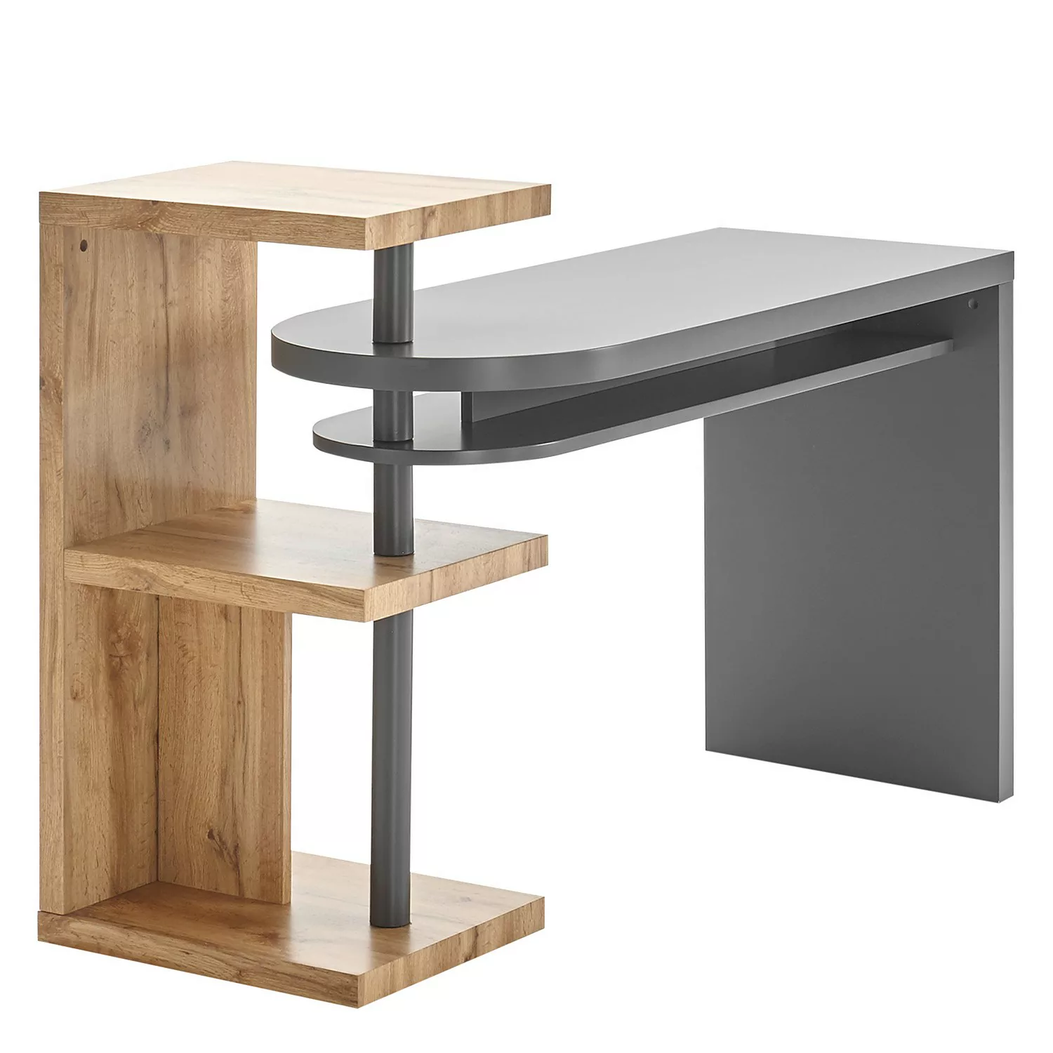 MCA furniture Schreibtisch "Moura", mit Regalelment weiß hochglanz, Tischpl günstig online kaufen