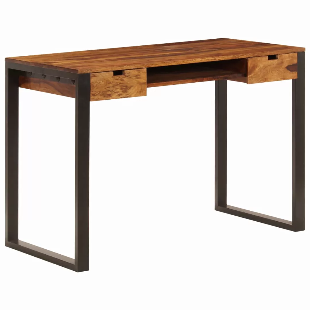 Schreibtisch 110 X 55 X 78 Cm Massivholz Und Stahl günstig online kaufen