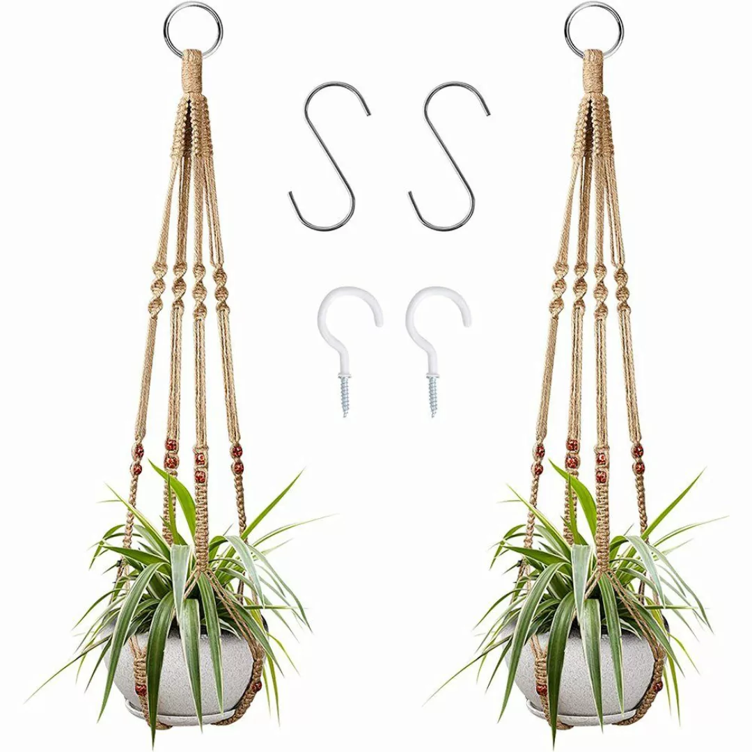 NUODWELL Blumenampel 2 Stück Makramee Blumenampel günstig online kaufen