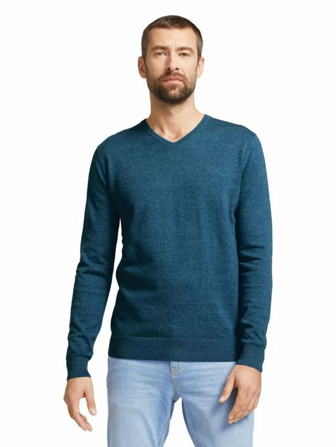 TOM TAILOR Strickpullover Feinstrick Pullover Langarm Basic Sweater V-Neck günstig online kaufen