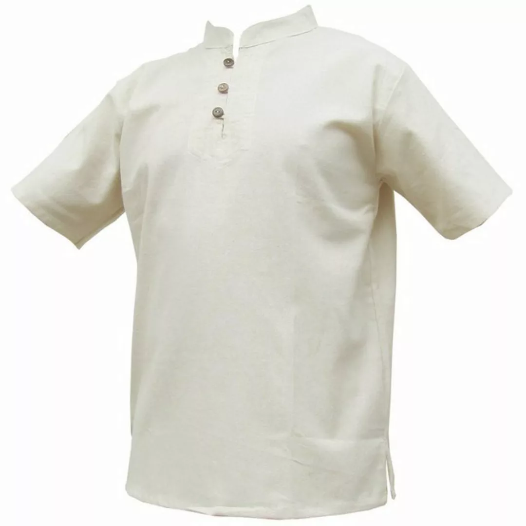 PANASIAM Kurzarmhemd Natur Hemden aus unbehandelter Baumwolle schlichtes Fi günstig online kaufen