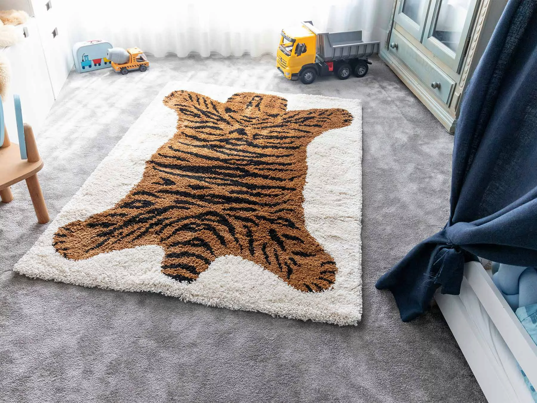 Primaflor-Ideen in Textil Kinderteppich »NOMAD - Tiger«, rechteckig, Hochfl günstig online kaufen