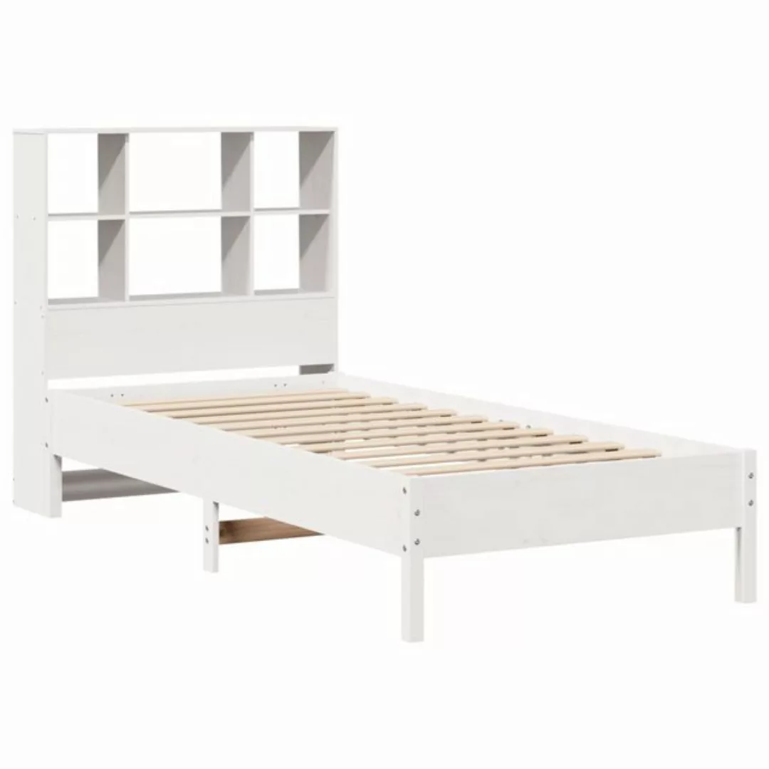 vidaXL Bett Massivholzbett mit Regal ohne Matratze Weiß 75x190 cm Kiefer günstig online kaufen