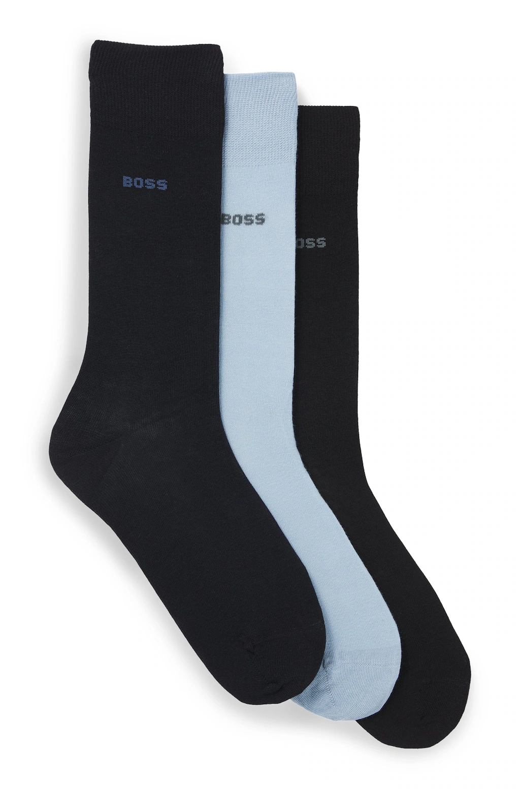 BOSS Basicsocken "3P RS Uni Colors", (3 Paar), mit eingenähtem Logoschriftz günstig online kaufen