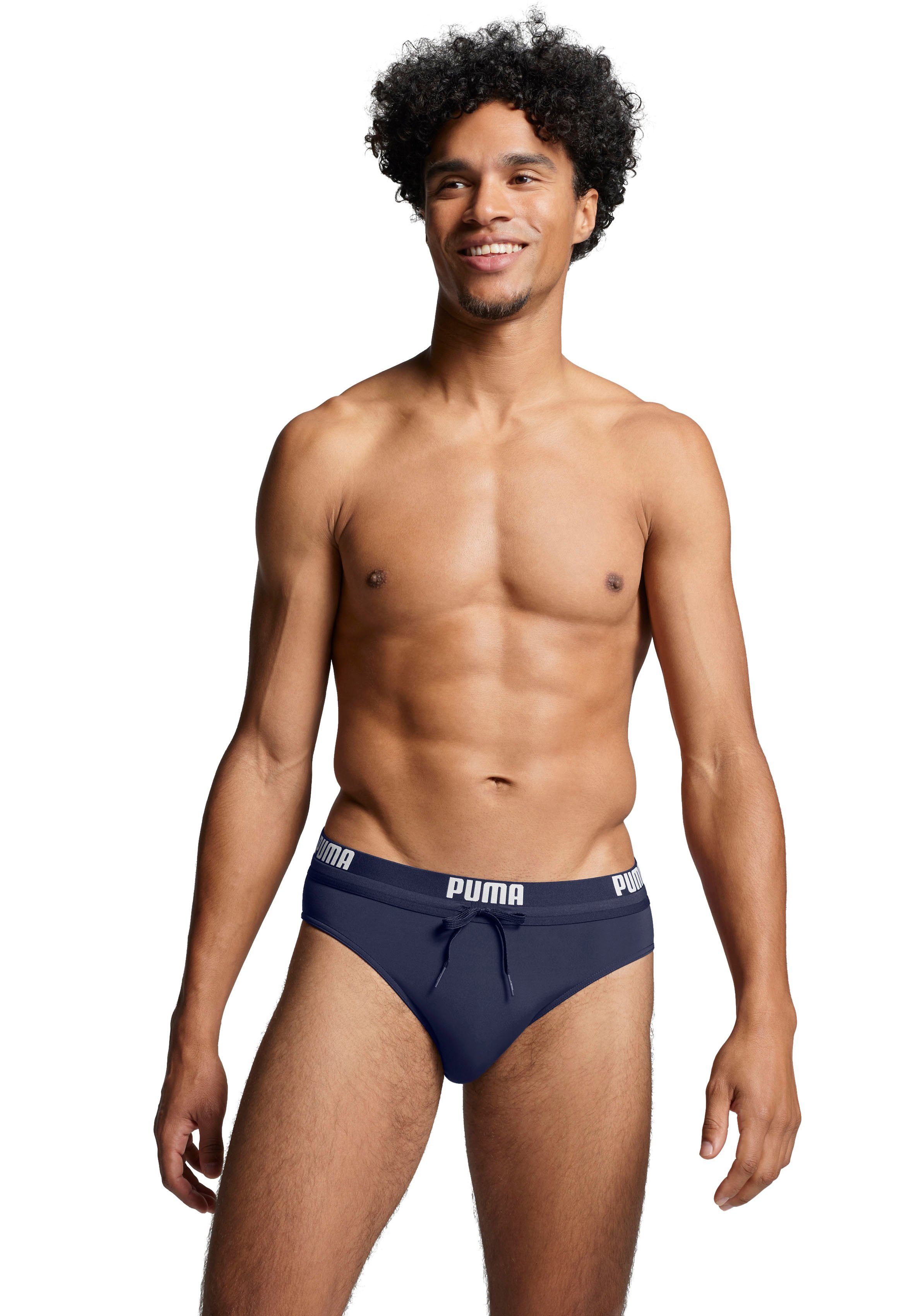 PUMA Badeslip "PUMA SWIM MEN LOGO SWIM BRIEF", mit elastischem Logobund günstig online kaufen