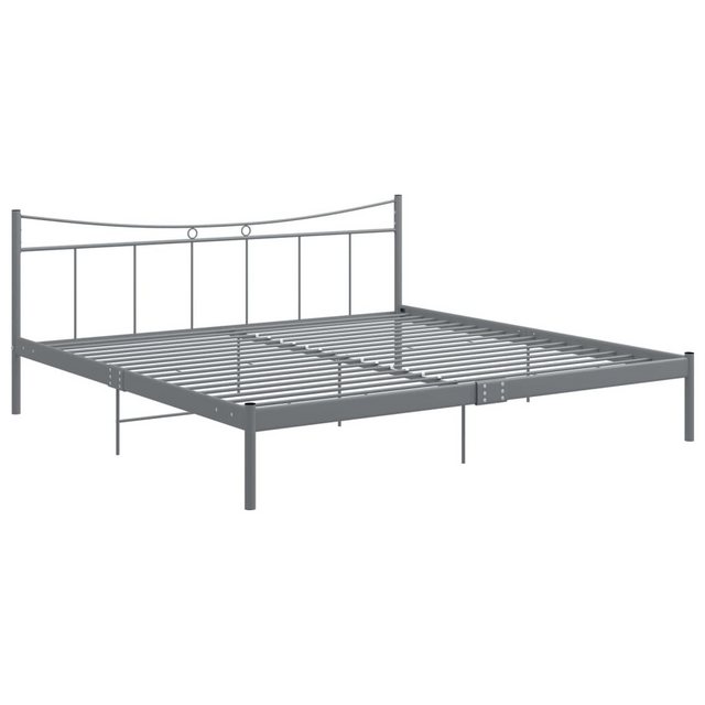 Bettgestell Grau Metall 200x200 Cm günstig online kaufen