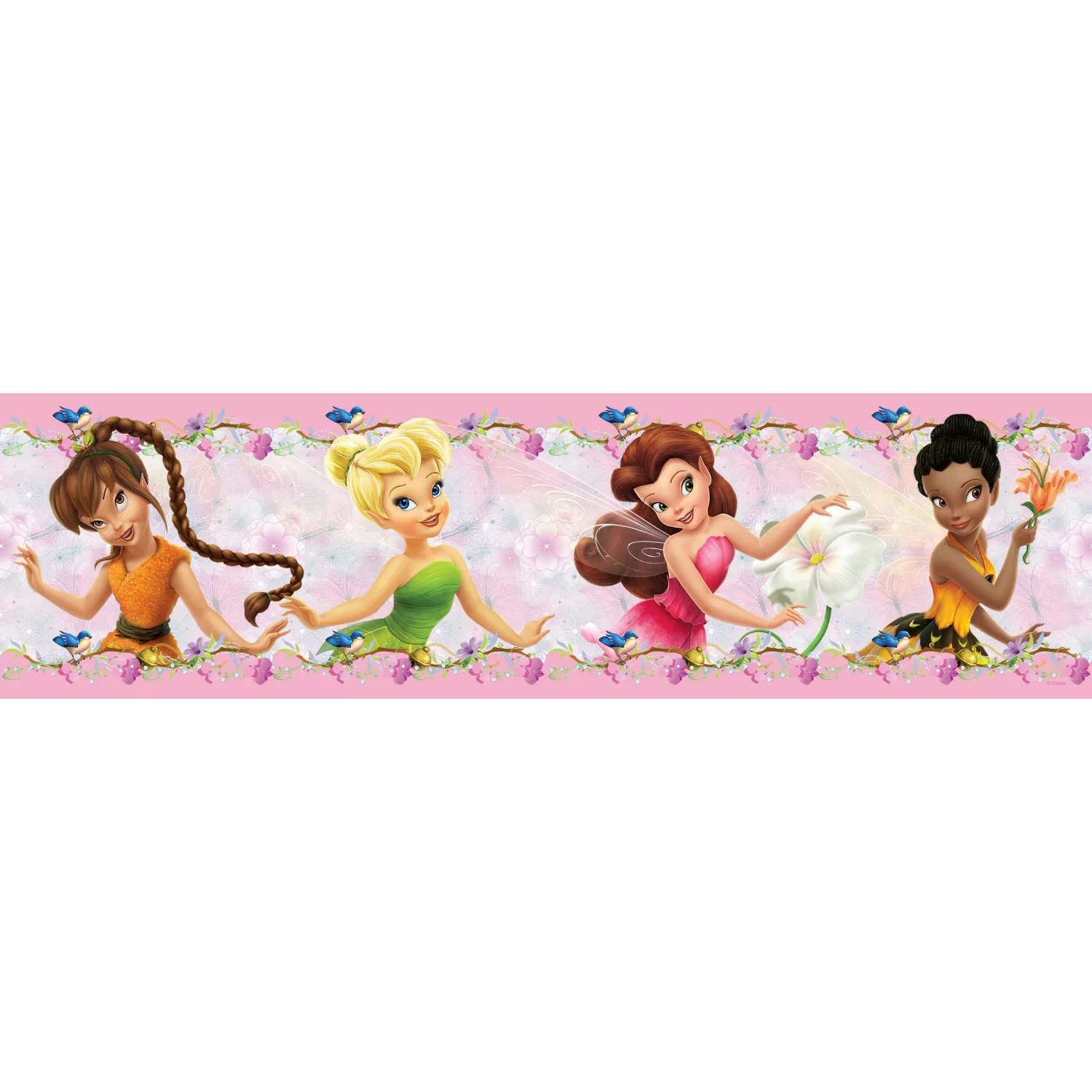 Disney Selbstklebende Tapetenbordüre Feen Hellrosa 14 x 500 cm 600002 günstig online kaufen