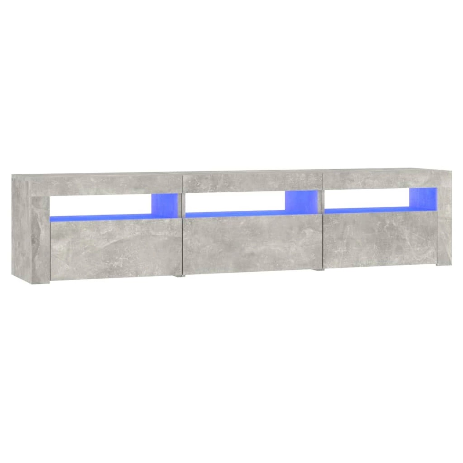 vidaXL TV-Schrank mit LED-Leuchten Betongrau 180x35x40 cm 1 günstig online kaufen