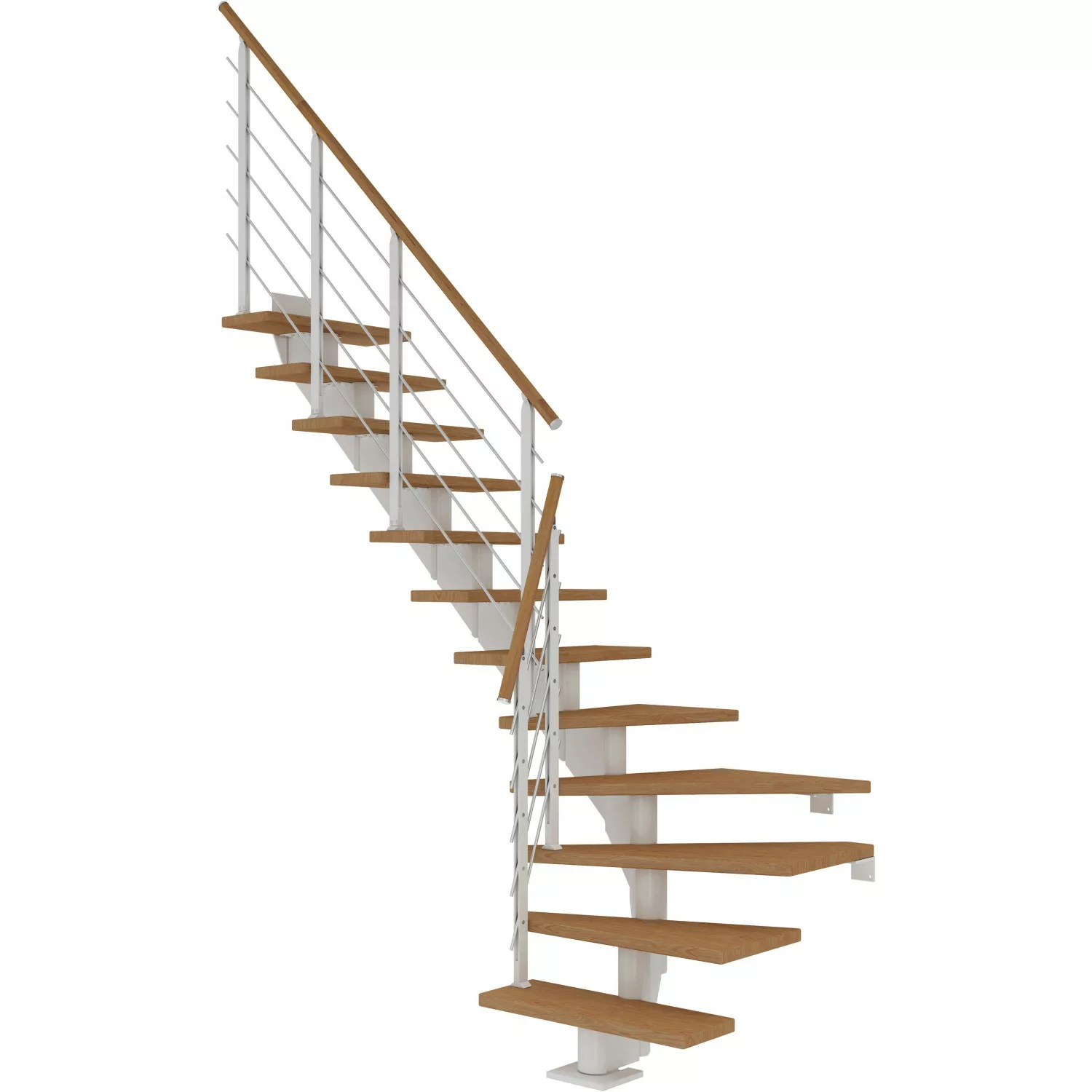 Dolle Mittelholmtreppe Hamburg Eiche GH bis 279 cm 1/4 Gewendelt 75 cm FSC günstig online kaufen