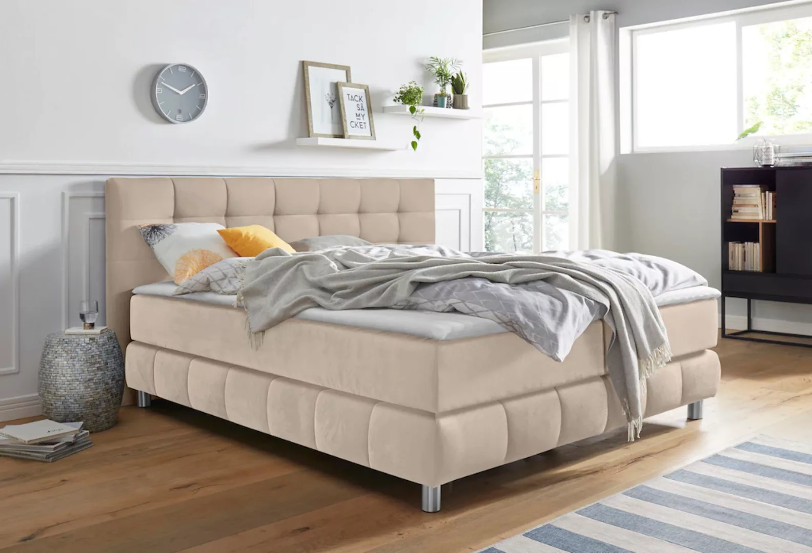 andas Boxspringbett "Salo", incl. Topper, 6 Breiten, 2 Härtegrade, TFK auch günstig online kaufen