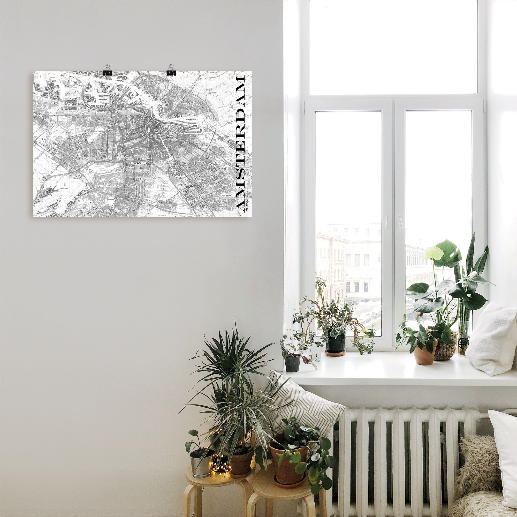 Artland Poster "Amsterdam Karte Straßen Karte", Niederlande, (1 St.), als A günstig online kaufen