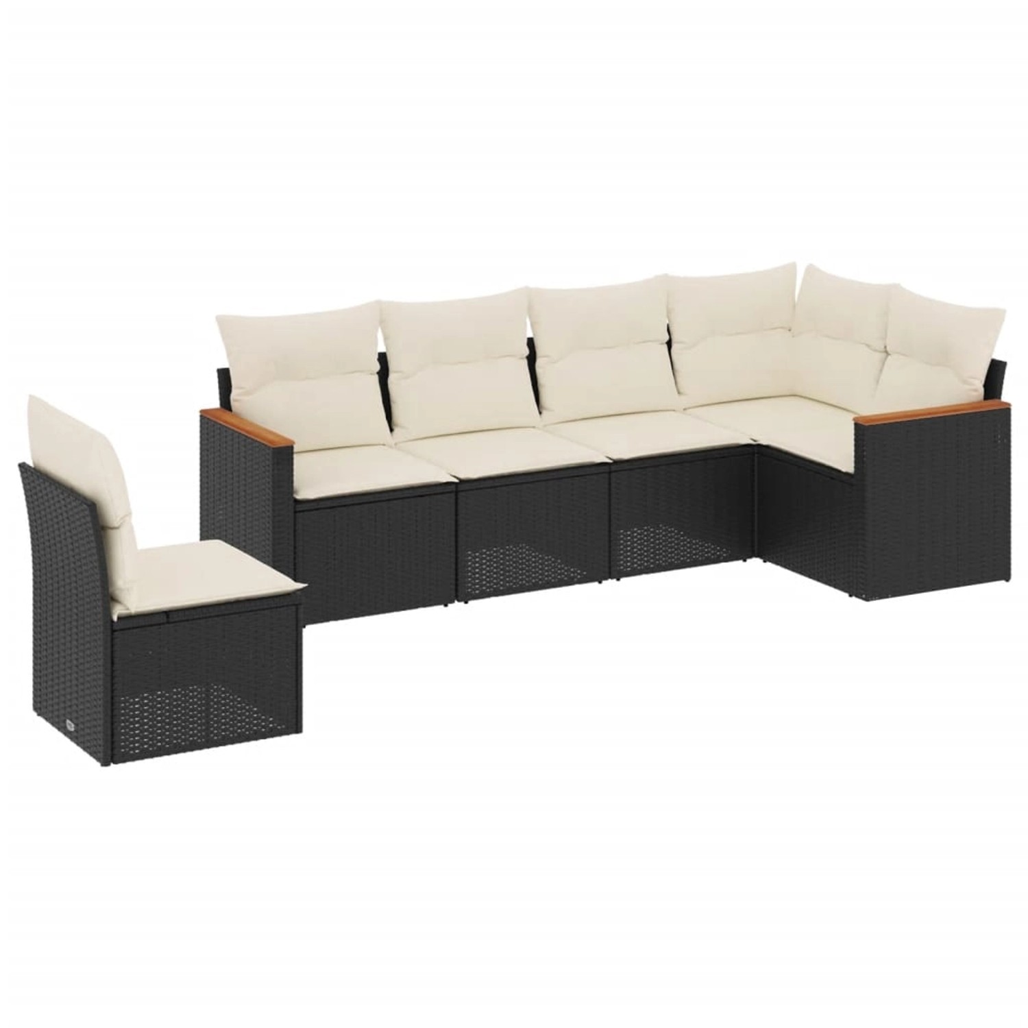 vidaXL 6-Tlg Garten-Sofagarnitur mit Kissen Schwarz Poly Rattan 3226014 günstig online kaufen