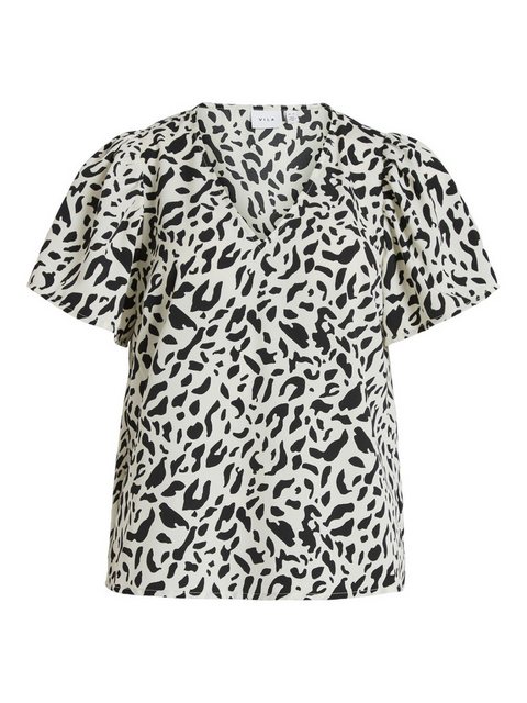 Vila T-Shirt Lockeres Shirt mit Volant Schultern Kurzarm Top V-Neck 7482 in günstig online kaufen