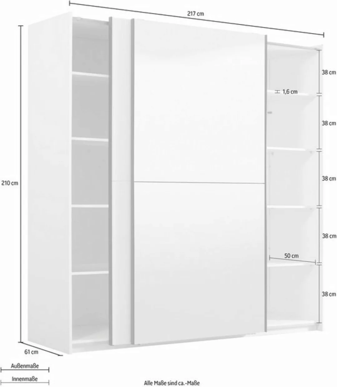 INOSIGN Schwebetürenschrank Ksanti hochglänzende Front, mit Spiegel günstig online kaufen