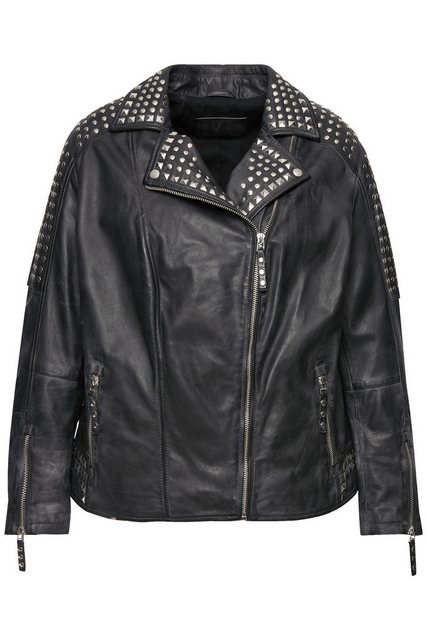 Angel of Style Lederjacke Leder-Bikerjacke Ziernieten Langarm günstig online kaufen