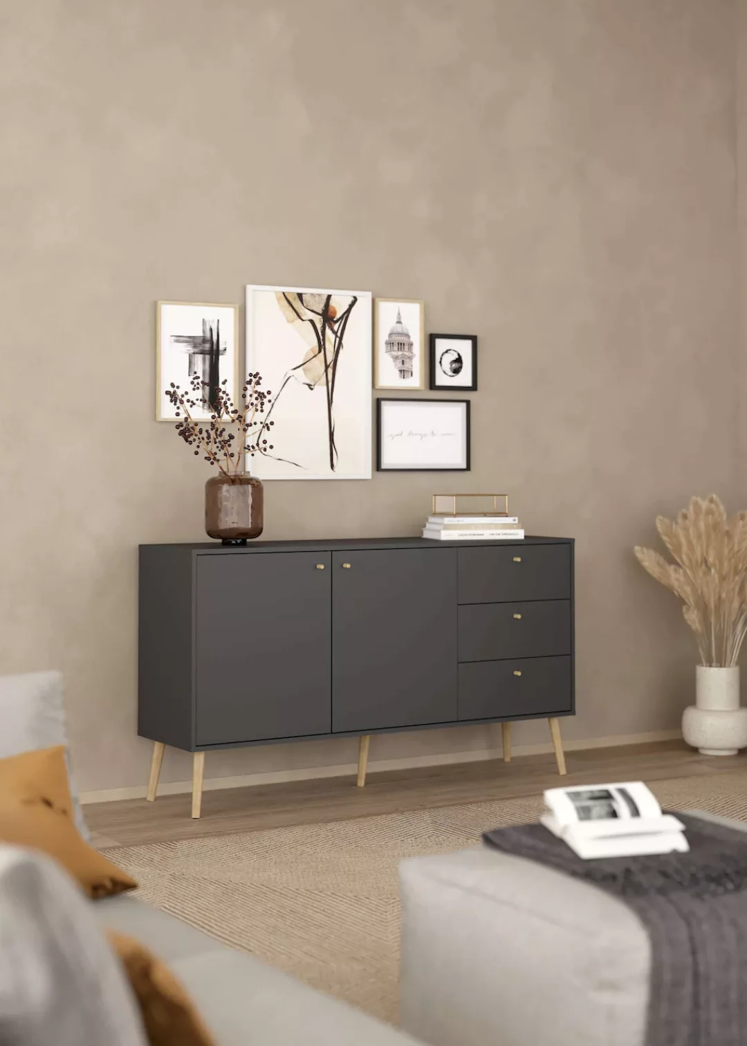 Home affaire Sideboard "Bodo, Kommode, Stauraum", 2 Türen, 3 Schubladen, Be günstig online kaufen