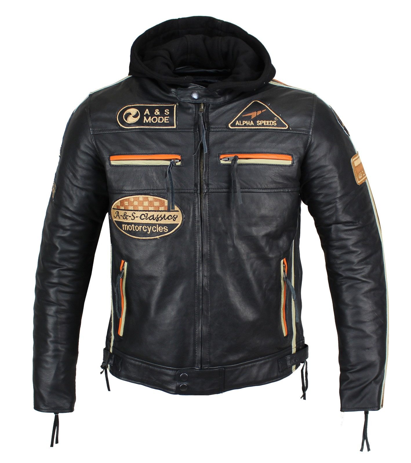 Alpha Speeds Motorradjacke Herren Leder Jacke günstig online kaufen