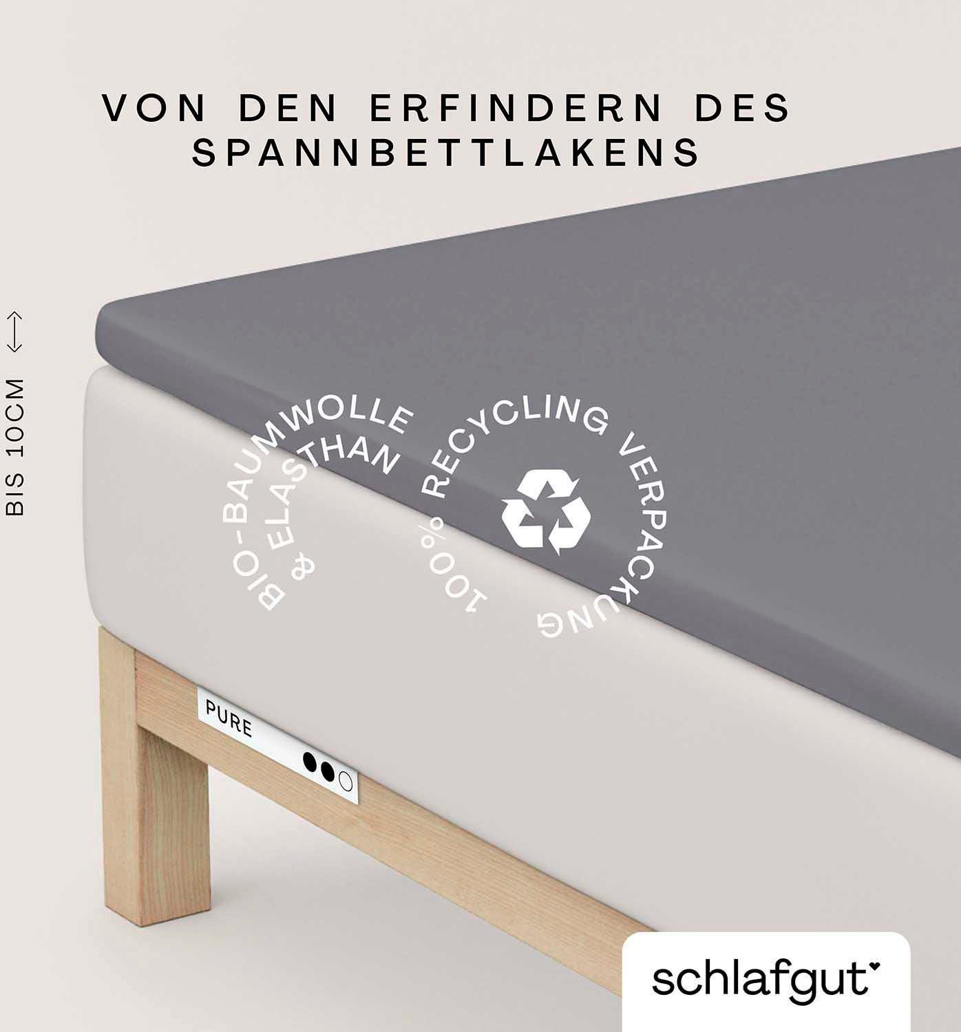Schlafgut Spannbettlaken »PURE Bio-Baumwolle mit Elasthan, dehnbar blickdic günstig online kaufen