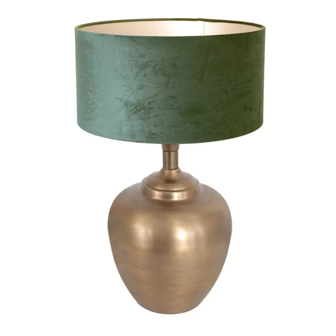 Tischleuchte Brass in Bronze und Grün E27 390x400mm günstig online kaufen