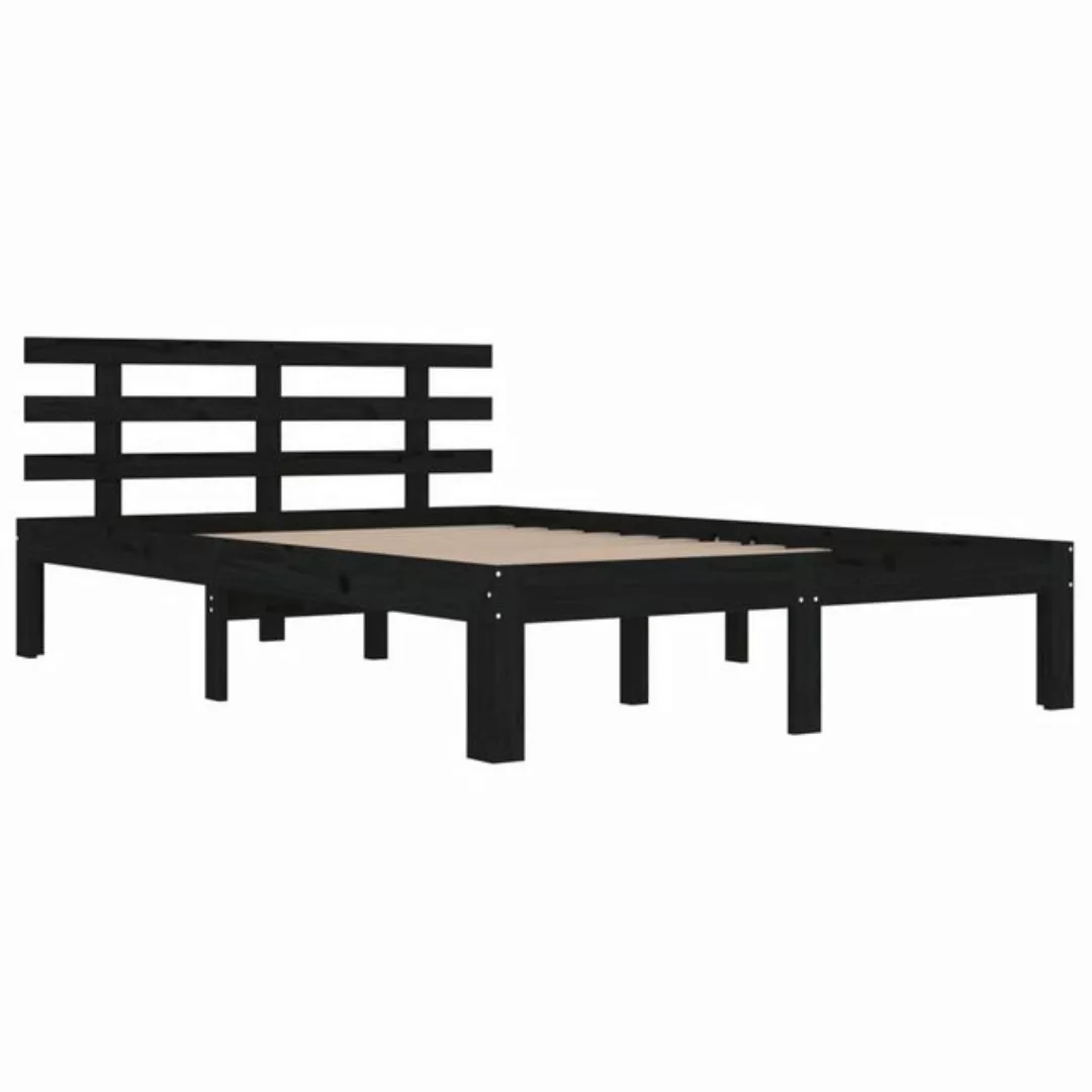 furnicato Bettgestell Massivholzbett Schwarz 200x200 cm (1-tlg) günstig online kaufen