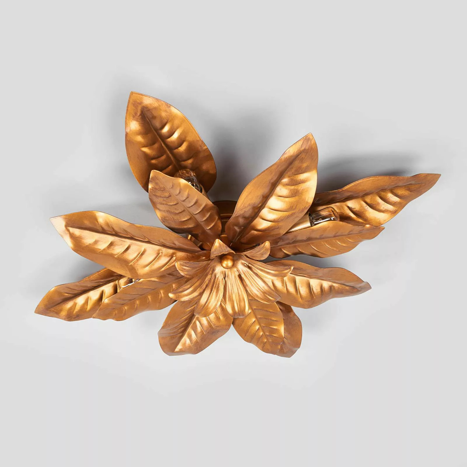 Deckenleuchte Fleuria aus Metall, gold antik günstig online kaufen