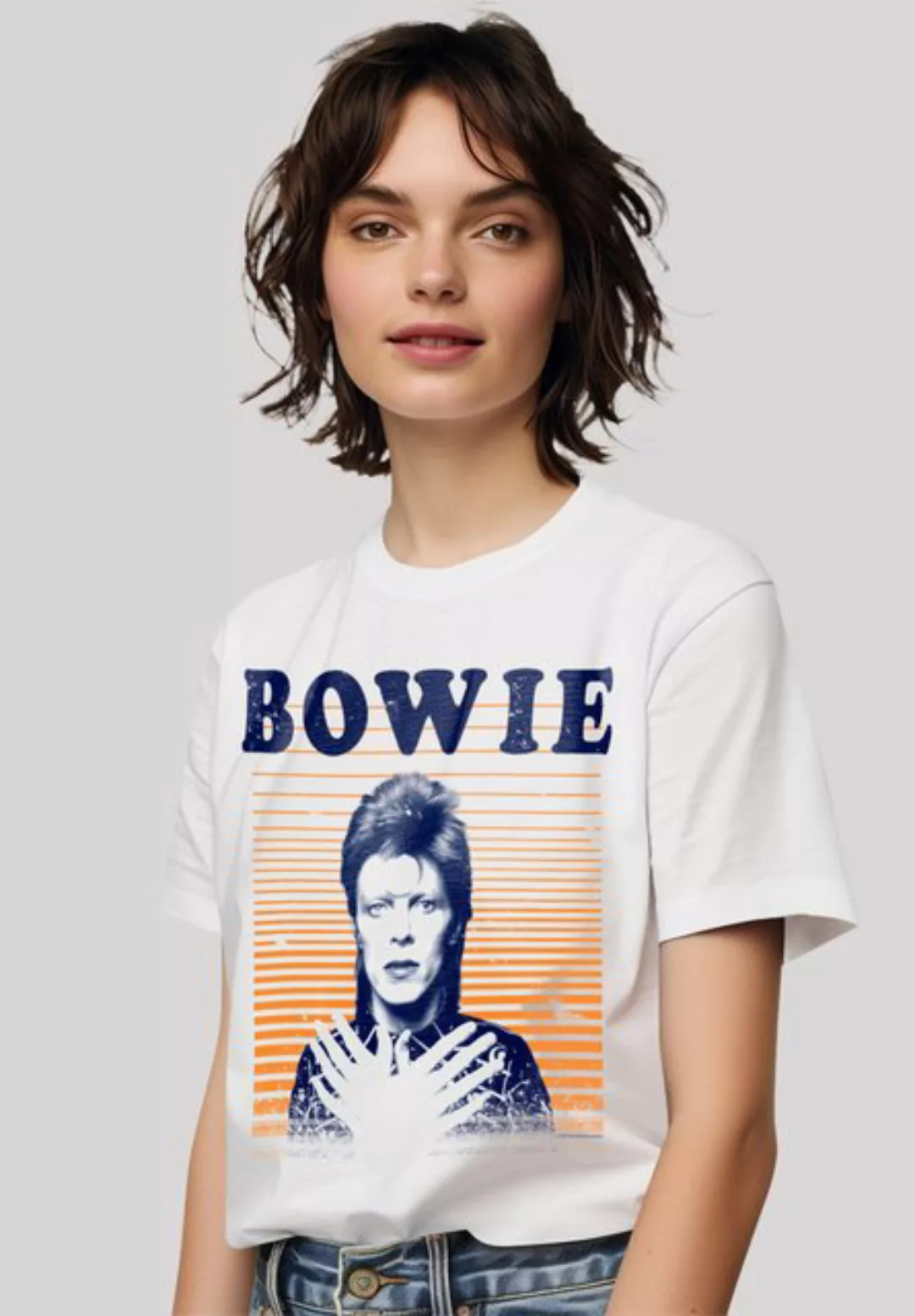 F4NT4STIC T-Shirt David Bowie Orange Stripes Premium Qualität günstig online kaufen