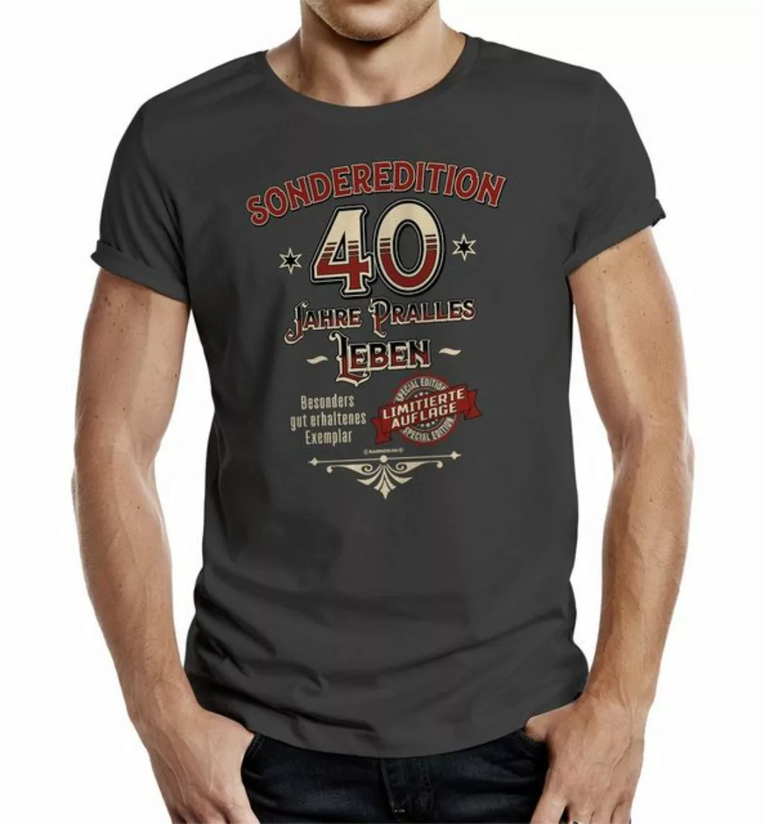 Rahmenlos T-Shirt Geschenk zum 40. Geburtstag - Sonderedition 40 Jahre pral günstig online kaufen