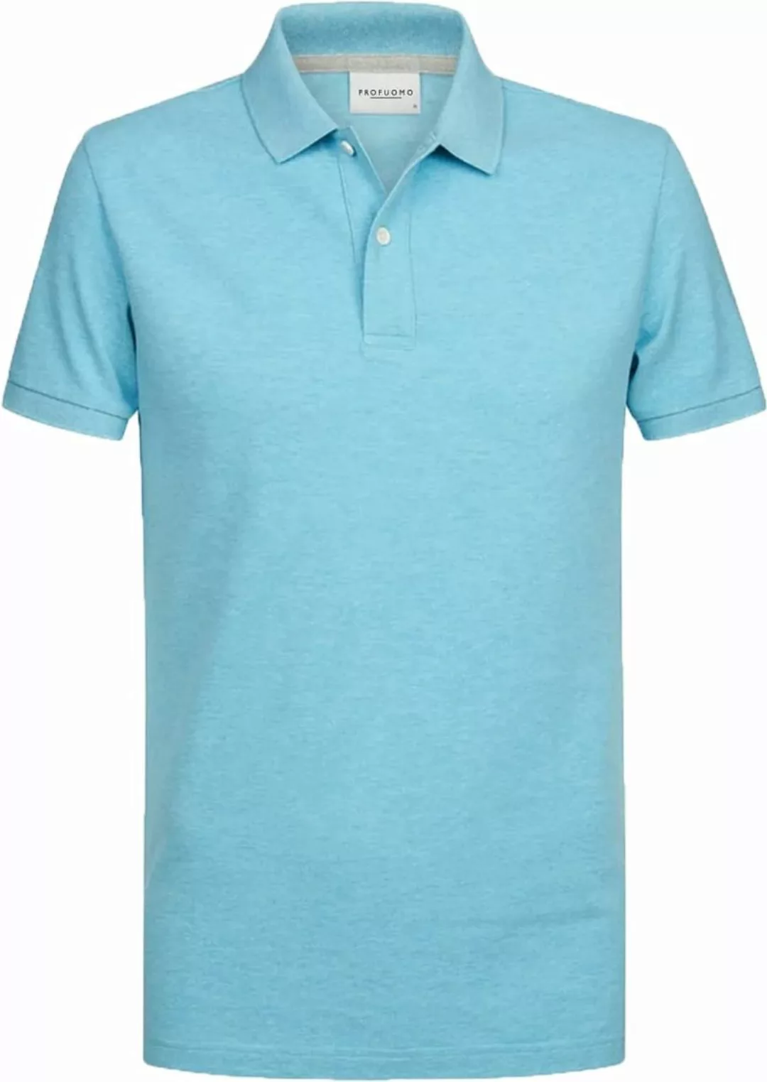 Profuomo Poloshirt Aquablau Melange - Größe M günstig online kaufen