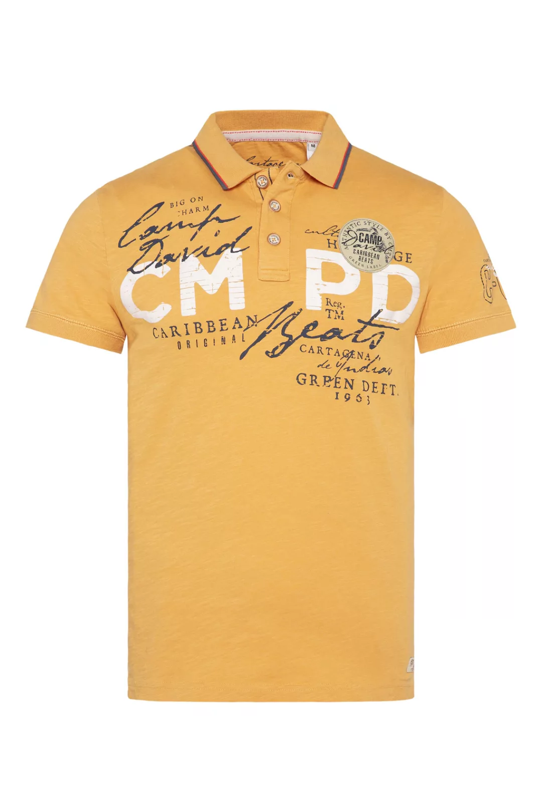 CAMP DAVID Poloshirt mit Front- und Backprint günstig online kaufen