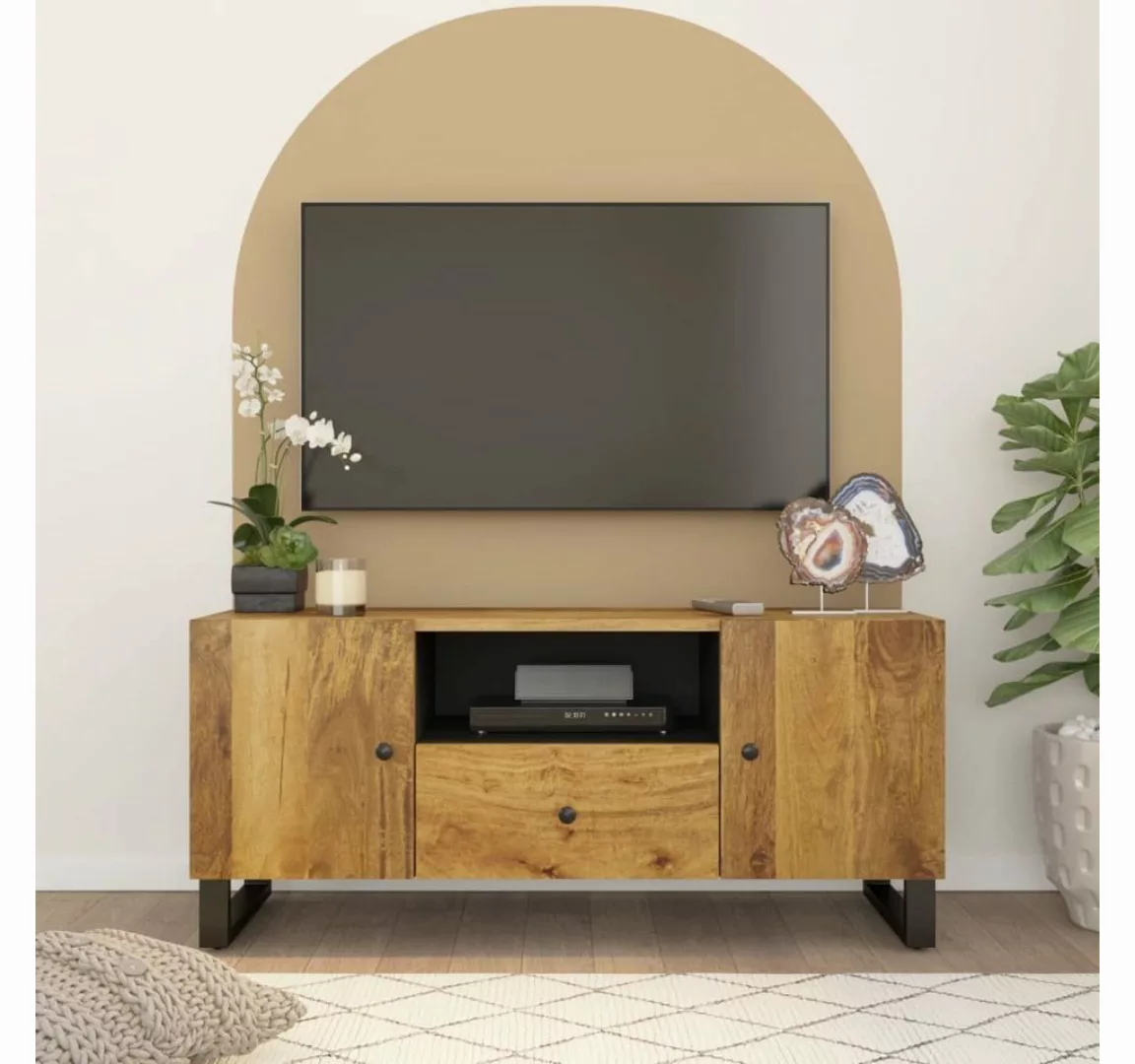 vidaXL TV-Schrank TV-Schrank 105x33,5x46 cm Massivholz Mango & Holzwerkstof günstig online kaufen