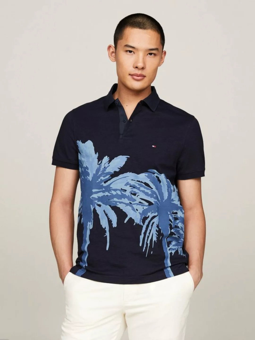 Tommy Hilfiger Poloshirt PALM PLACEMENT PRINT REG POLO kontrastreicher Palm günstig online kaufen