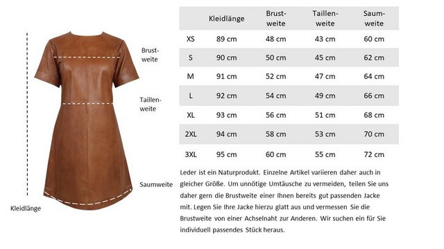 RICANO Lederkleid Femme Hochwertiges Lammleder günstig online kaufen