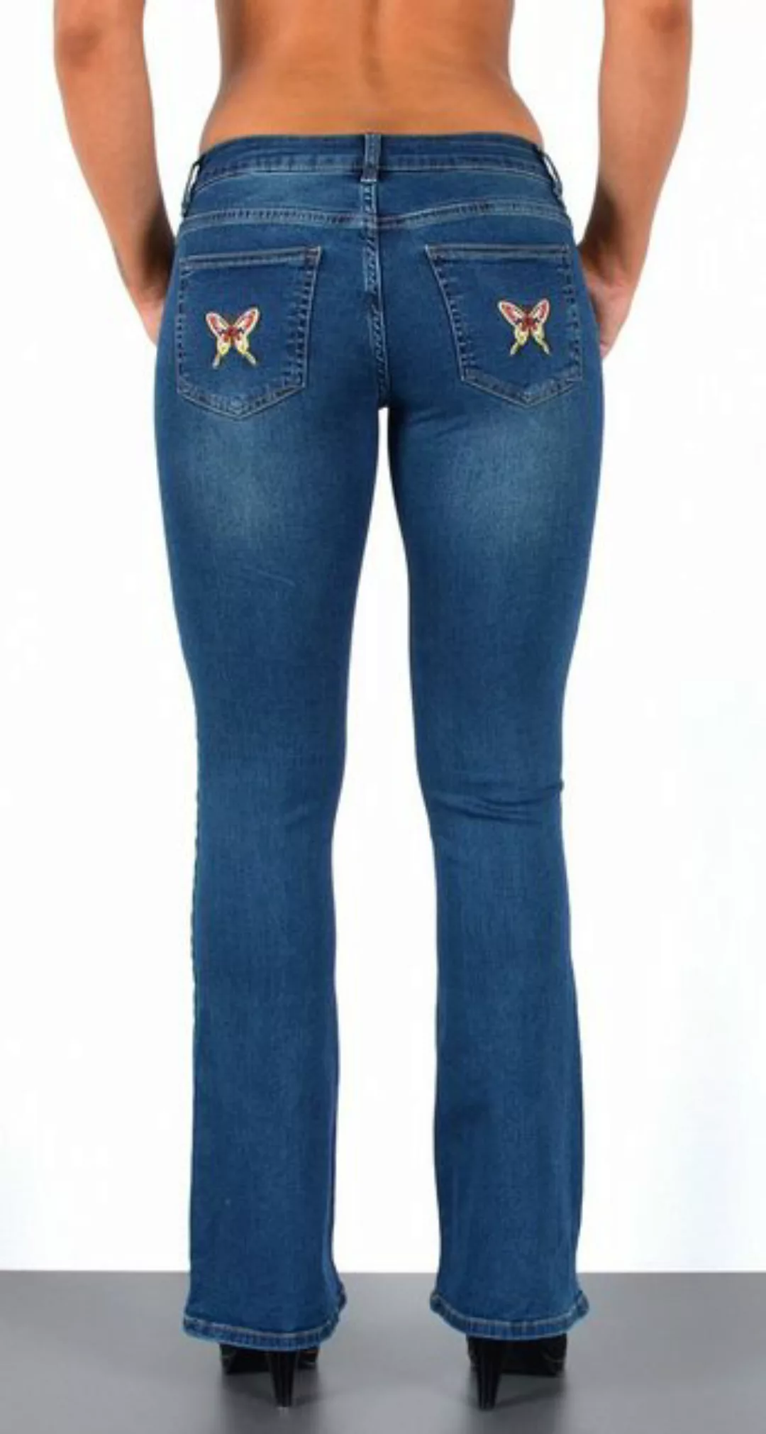 ESRA Bootcut-Jeans B500 Damen Bootcut Jeans Low Waist, bis Plussize / Große günstig online kaufen